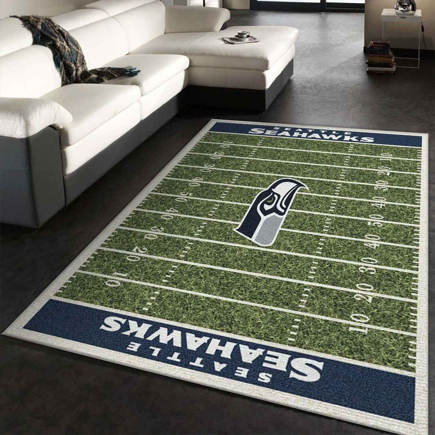 Seattle Seahawks Imperial Homefield Rug NFL Rug Rectangle Area Rugs Carpet For Living Room, Bedroom, Kitchen Rugs, Non-Slip Carpet 313QD-6725
