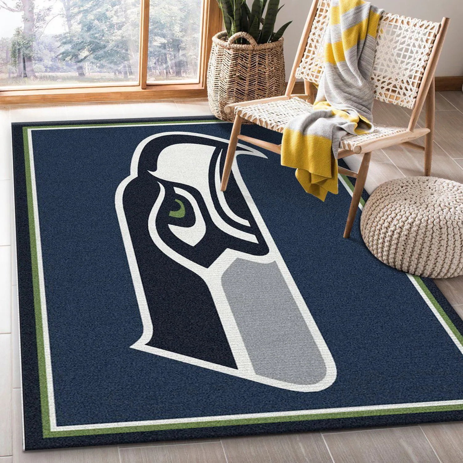 Seattle Seahawks Imperial Spirit Rug NFL Bedroom Rectangle Area Rugs Carpet For Living Room, Bedroom, Kitchen Rugs, Non-Slip Carpet 928CV-5464
