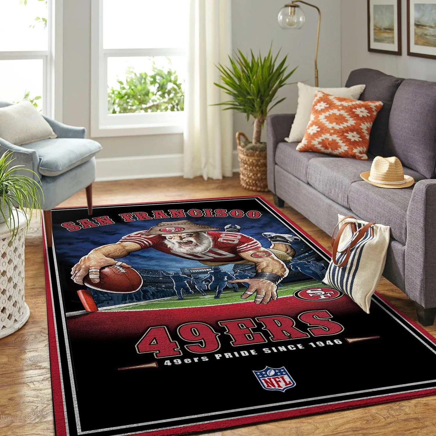 San Francisco 49Ers NFL Team Pride Nice Gift Rectangle Area Rugs Carpet For Living Room, Bedroom, Kitchen Rugs, Non-Slip Carpet 912NB-3232