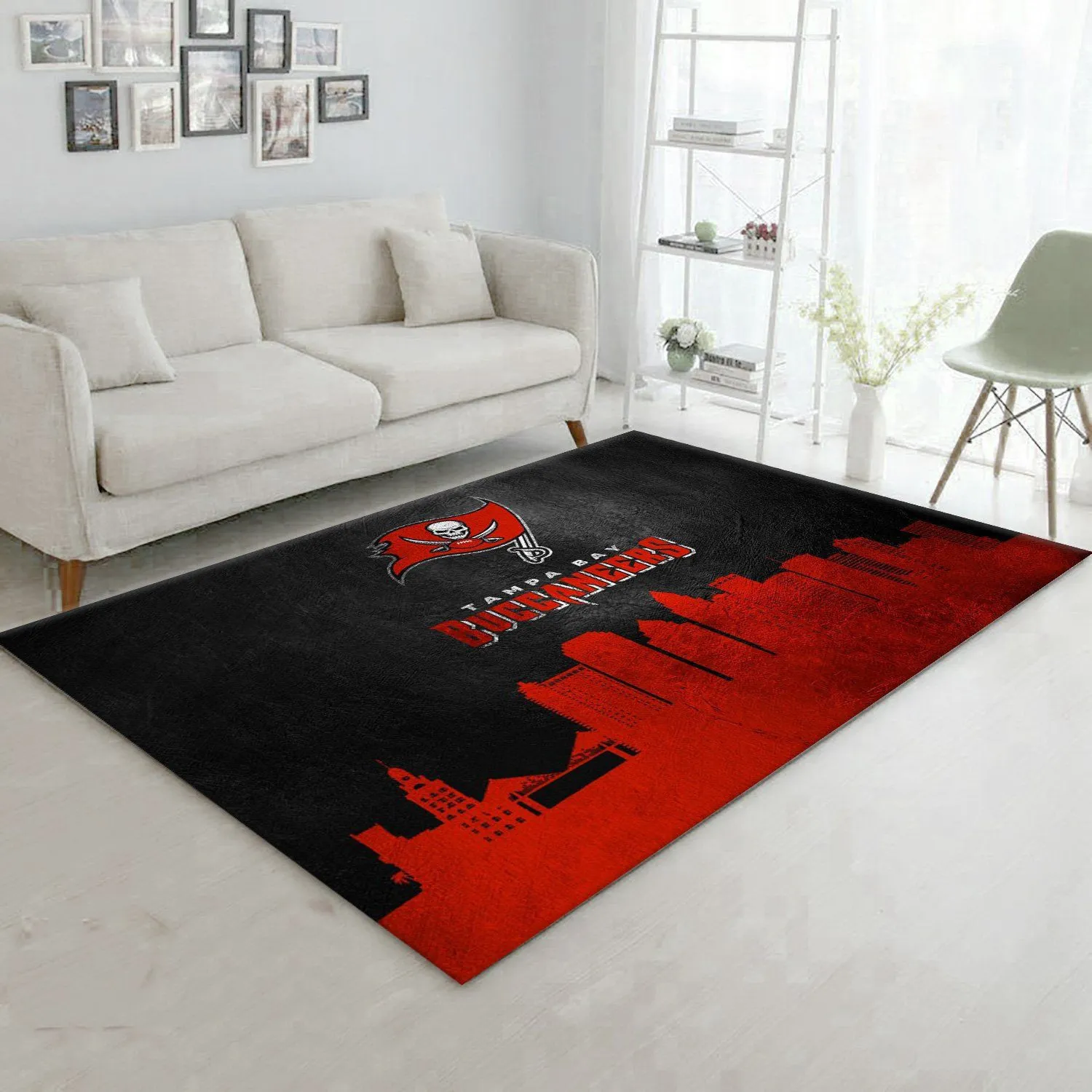 Tampa Bay Buccaneers NFL Team Logos Kitchen Rug Floor Decor Rectangle Area Rugs Carpet For Living Room, Bedroom, Kitchen Rugs, Non-Slip Carpet 225VN-8202