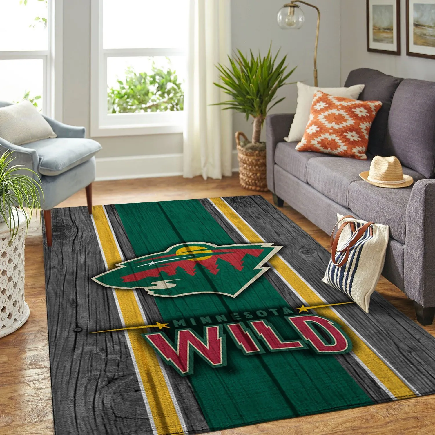 Minnesota Wild NHL Team Logo Style Nice Gift Rectangle Area Rugs Carpet For Living Room, Bedroom, Kitchen Rugs, Non-Slip Carpet 836AQ-4023