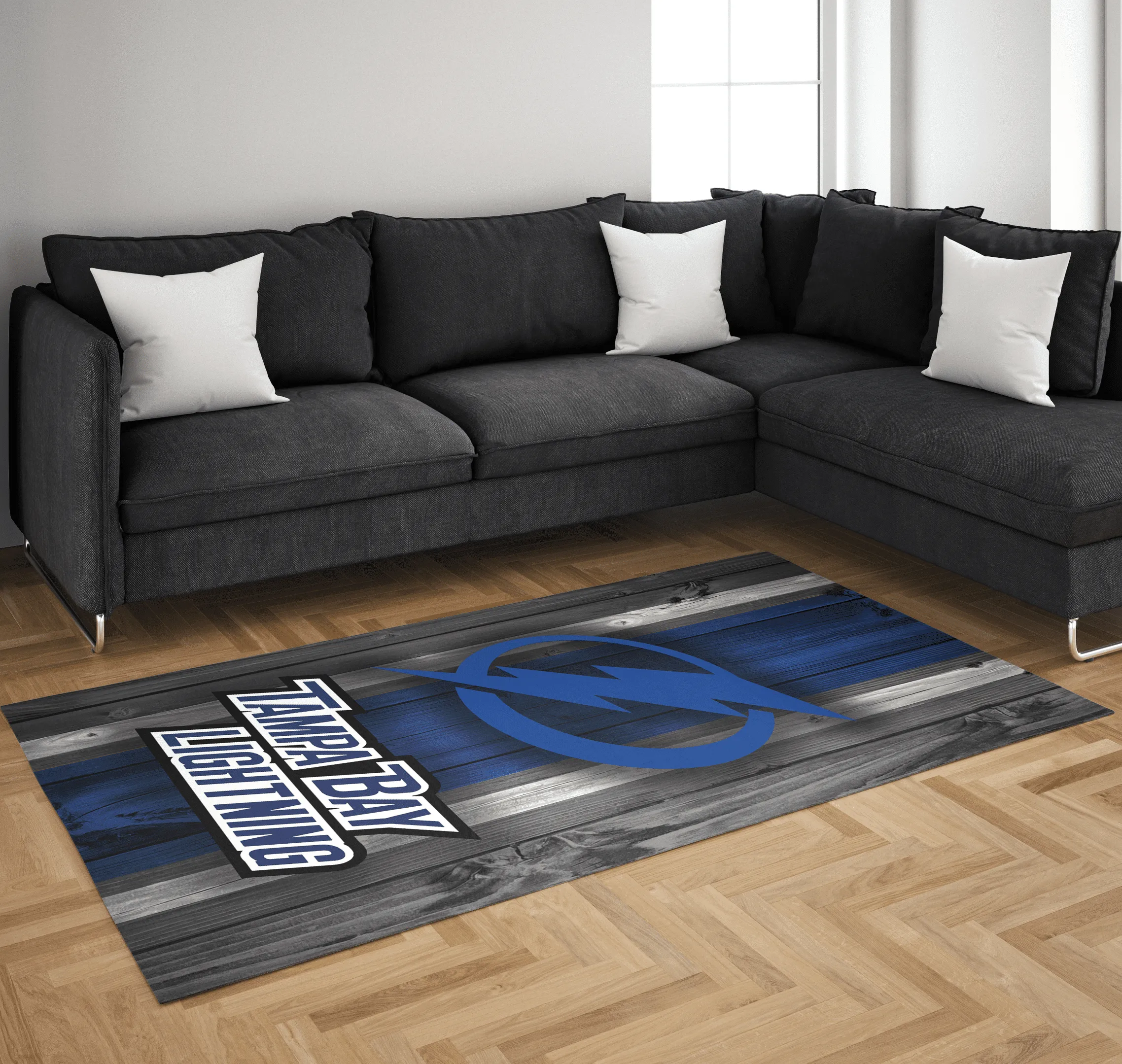 Tampa Bay Lightning NHL Team Logo Style Nice Gift Rectangle Area Rugs Carpet For Living Room, Bedroom, Kitchen Rugs, Non-Slip Carpet 611FS-1129