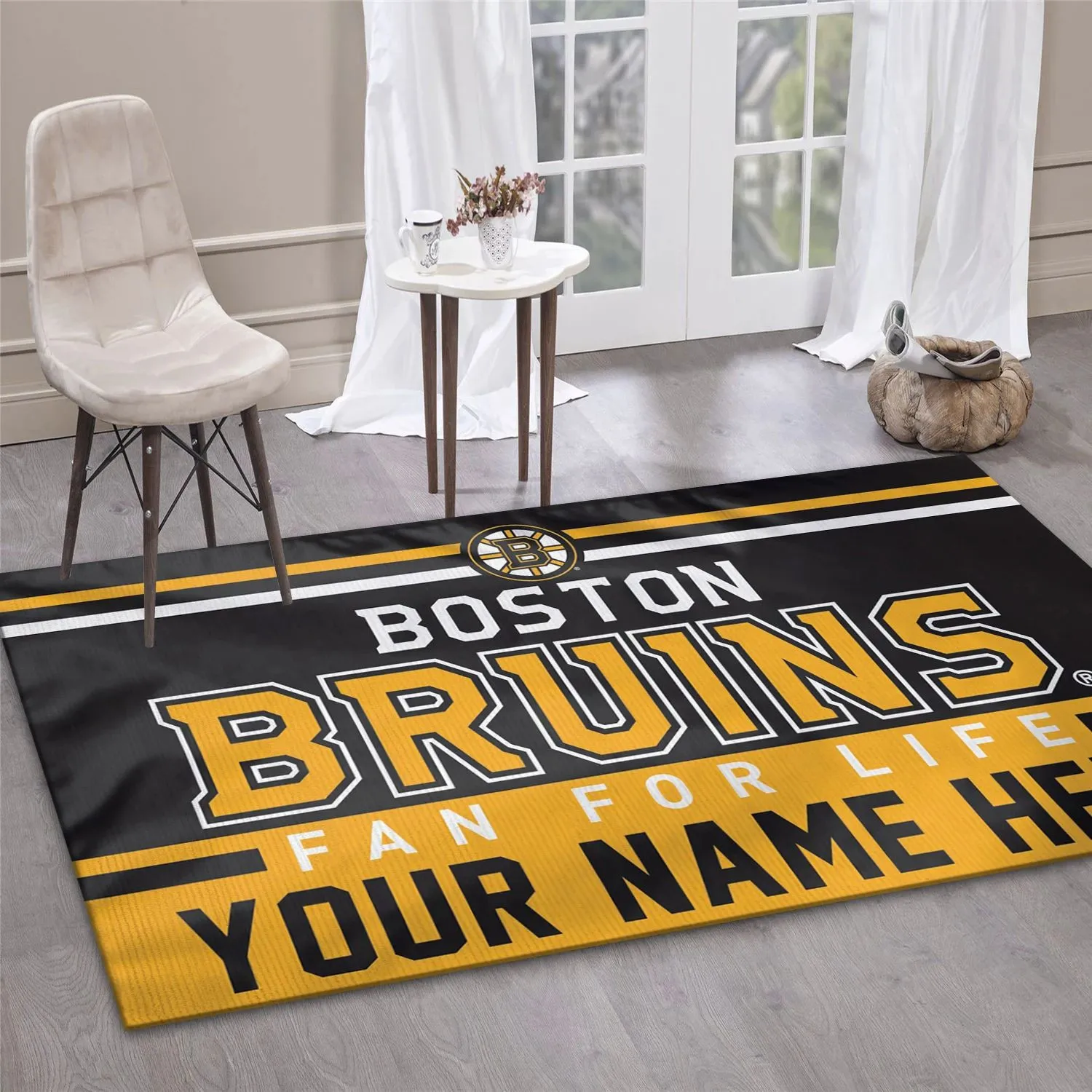 Boston Bruins Personal NHL Area Rug For Christmas, Sport Living Room Rug Home Decor Indoor Outdoor Rugs 673YU-6441