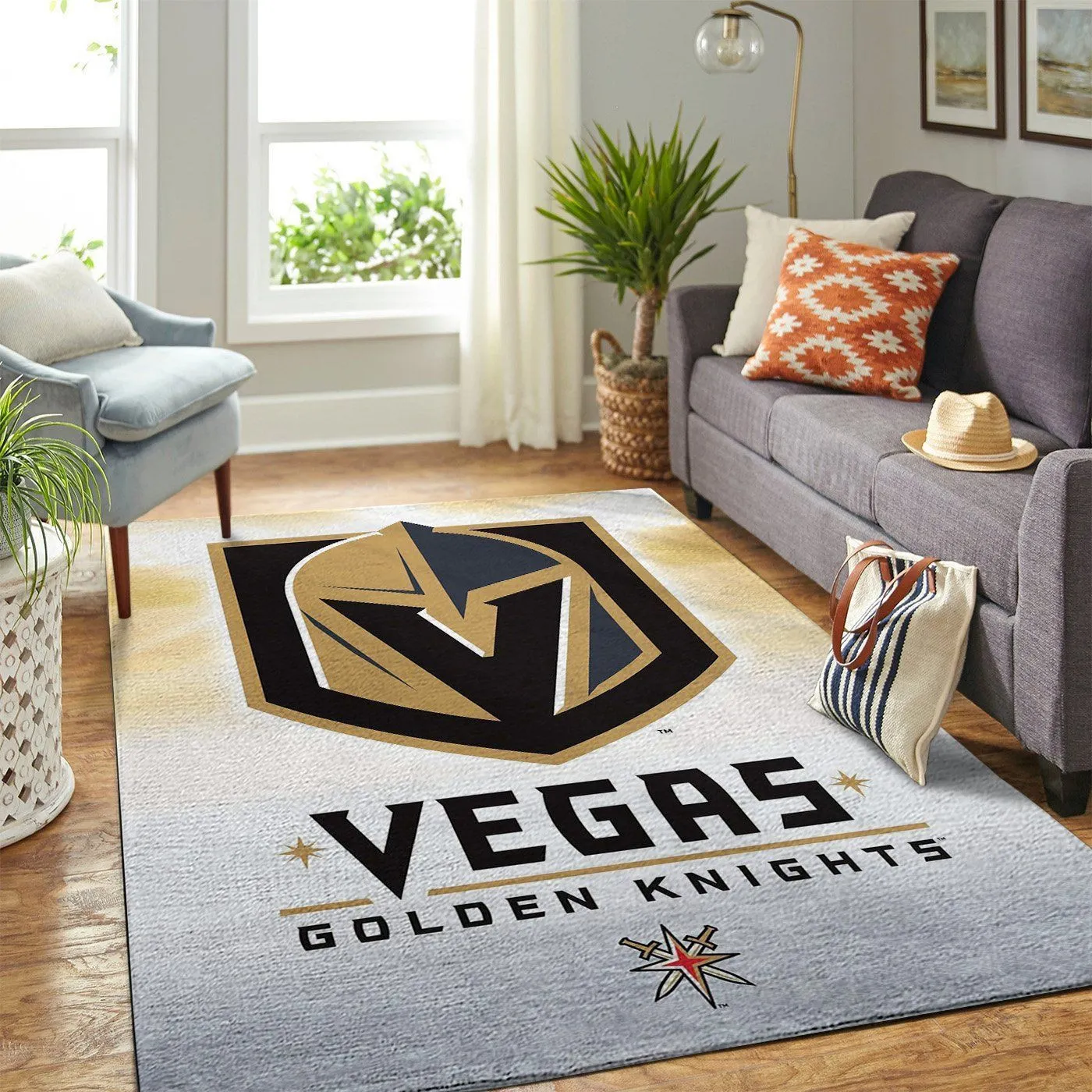 Vegas Golden Knights NHL Team Logo Style Nice Gift Home Decor Rectangle Area Rug Indoor Outdoor Rugs 234TP-8036