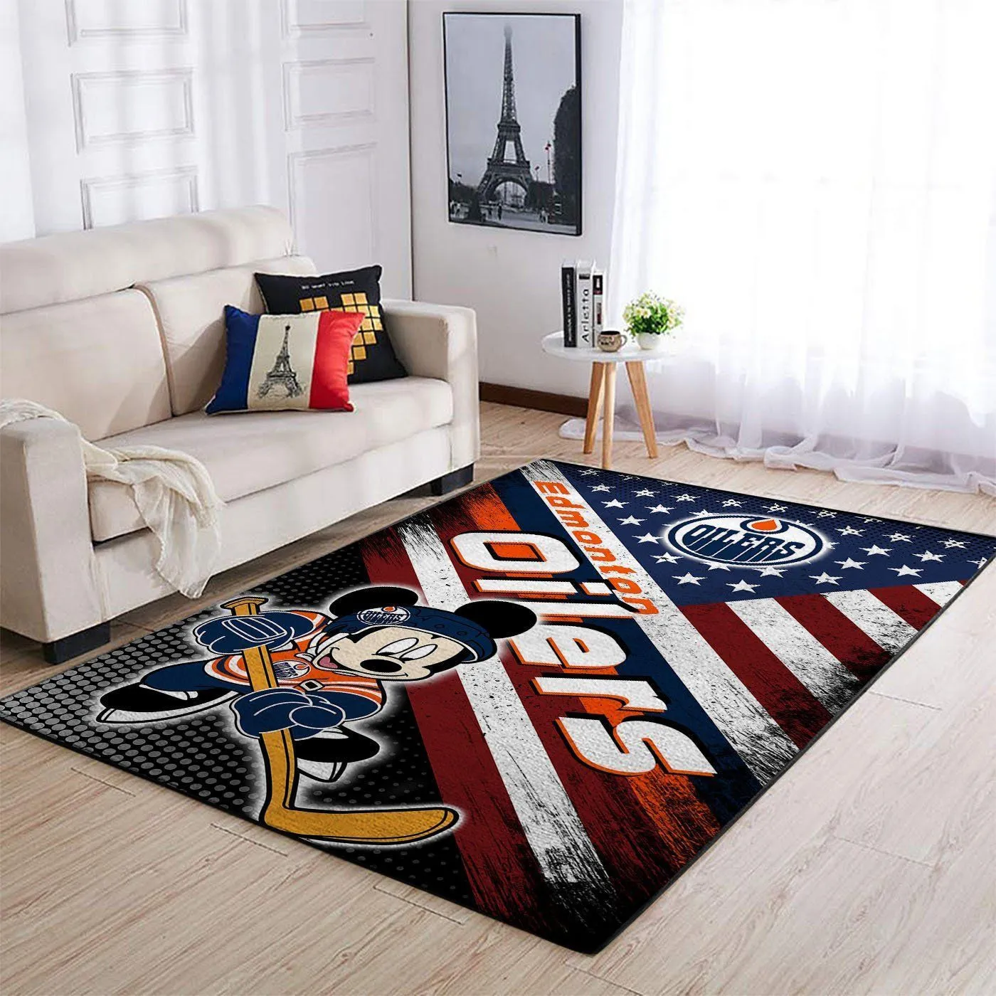 Edmonton Oilers NHL Team Logo Mickey Us Style Nice Gift Home Decor Rectangle Area Rug Indoor Outdoor Rugs 623YX-2578