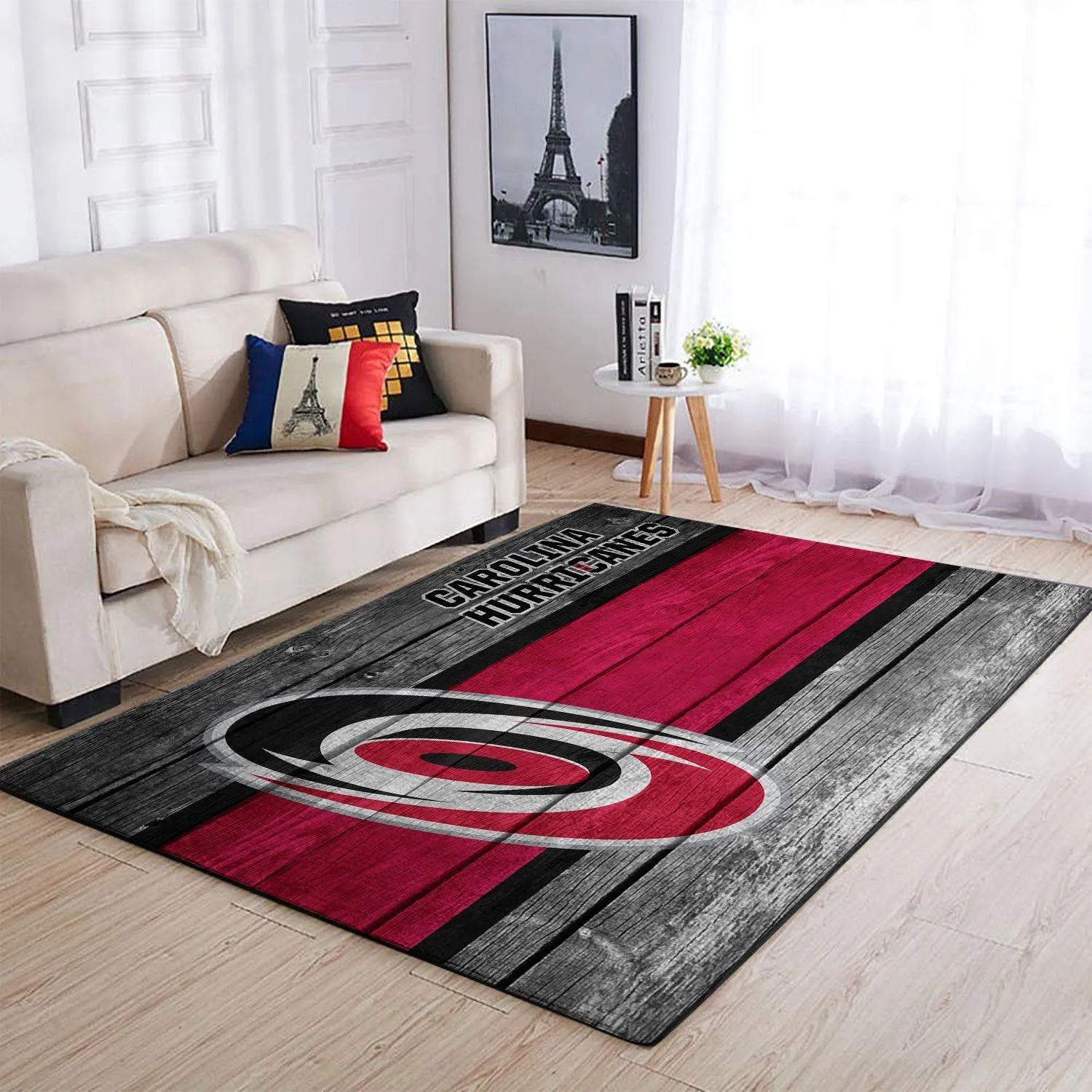 Carolina Hurricanes NHL Team Logo Wooden Style Area Rugs For Living Room Rectangle Rug Bedroom Rugs Carpet Flooring Gift 551DO-5008