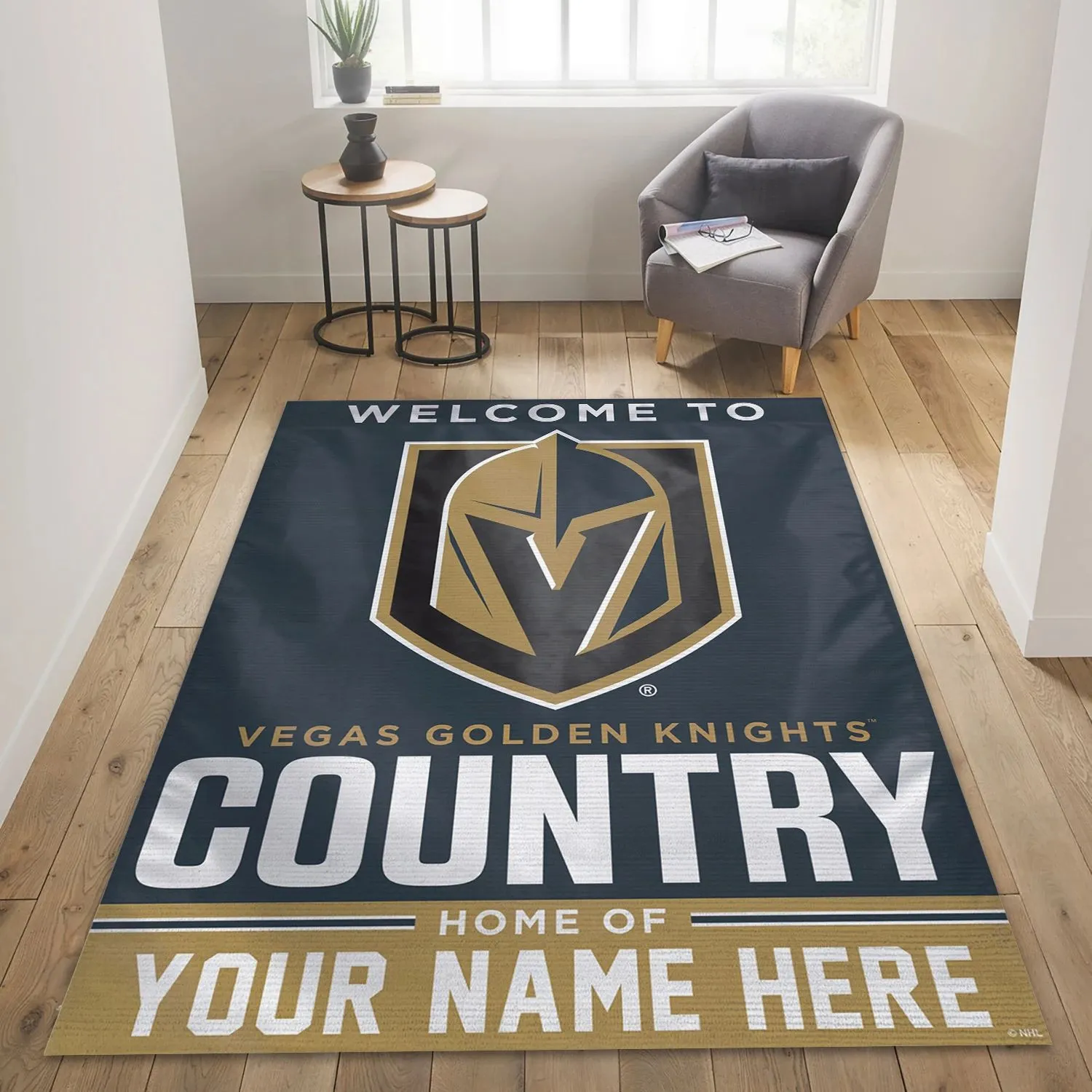 Vegas Golden Knights Wincraft Personal NHL Area Rug Carpet, Sport Living Room Rug Home Decor Indoor Outdoor Rugs 494MB-2291