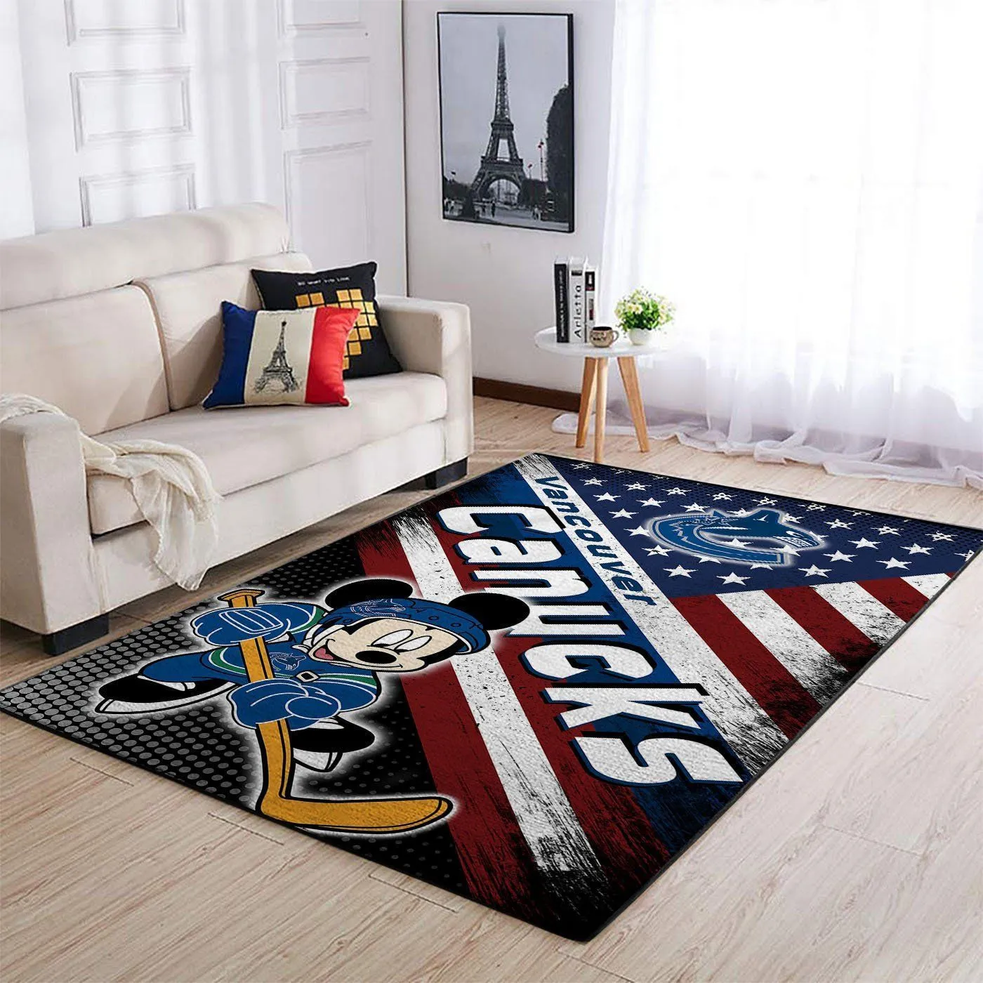 Vancouver Canucks NHL Team Logo Mickey Us Style Nice Gift Home Decor Rectangle Area Rug Indoor Outdoor Rugs 503SC-6662