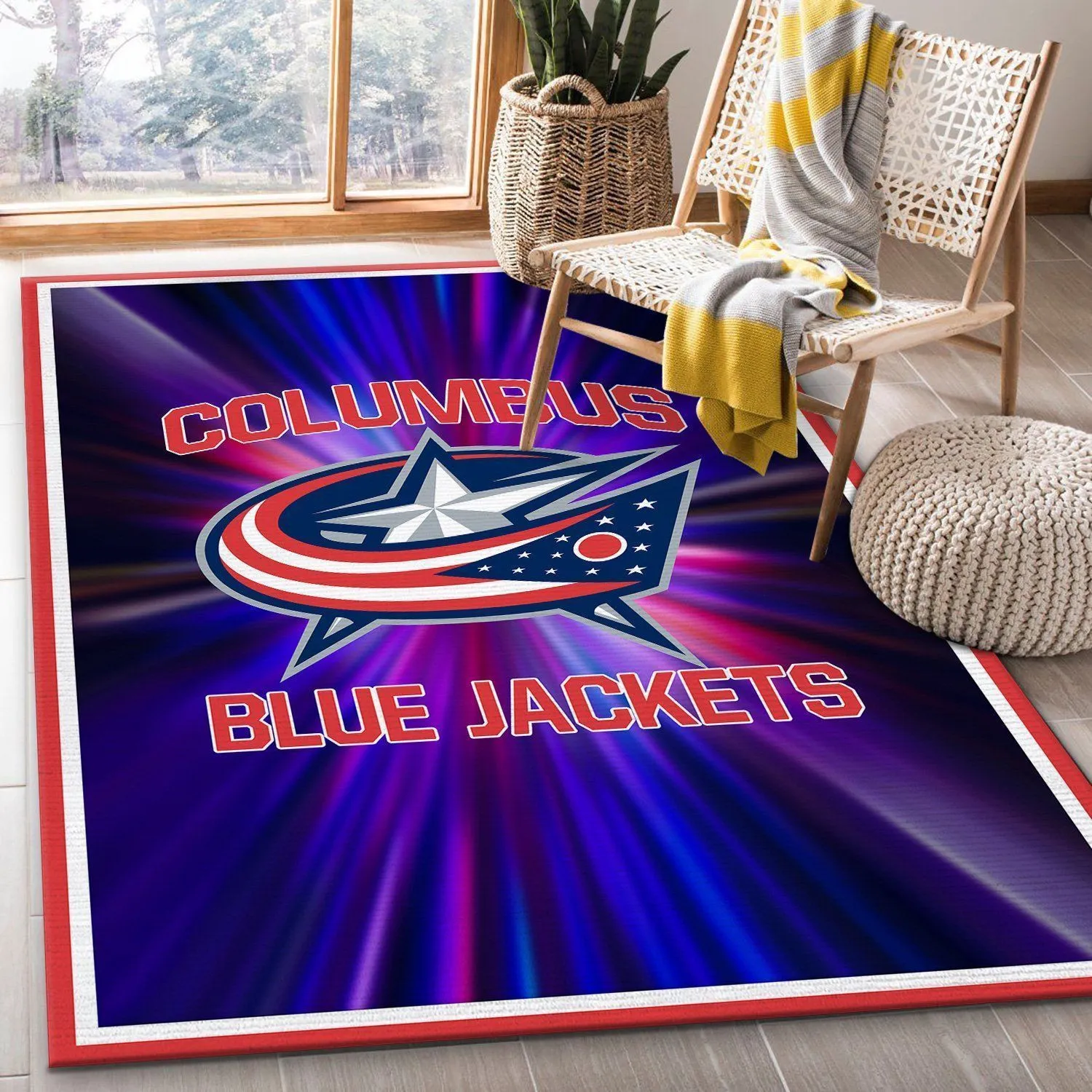 Columbus Blue Jackets NHL Area Rugs Living Room Carpet Local Brands Floor Decor The US Decor Indoor Outdoor Rugs 678TD-3326
