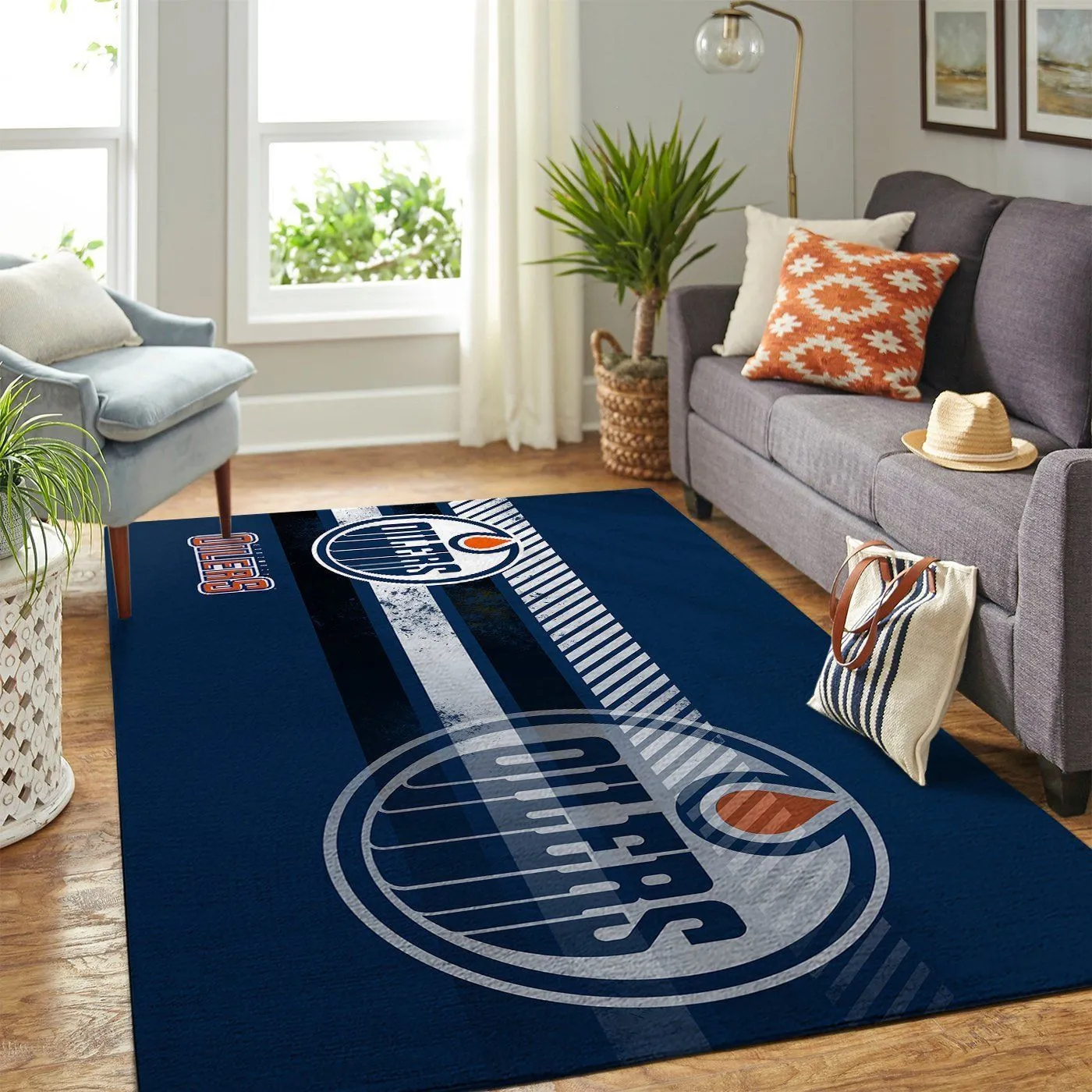 Edmonton Oilers NHL Team Logo Nice Gift Home Decor Rectangle Area Rug Indoor Outdoor Rugs 783XW-2943