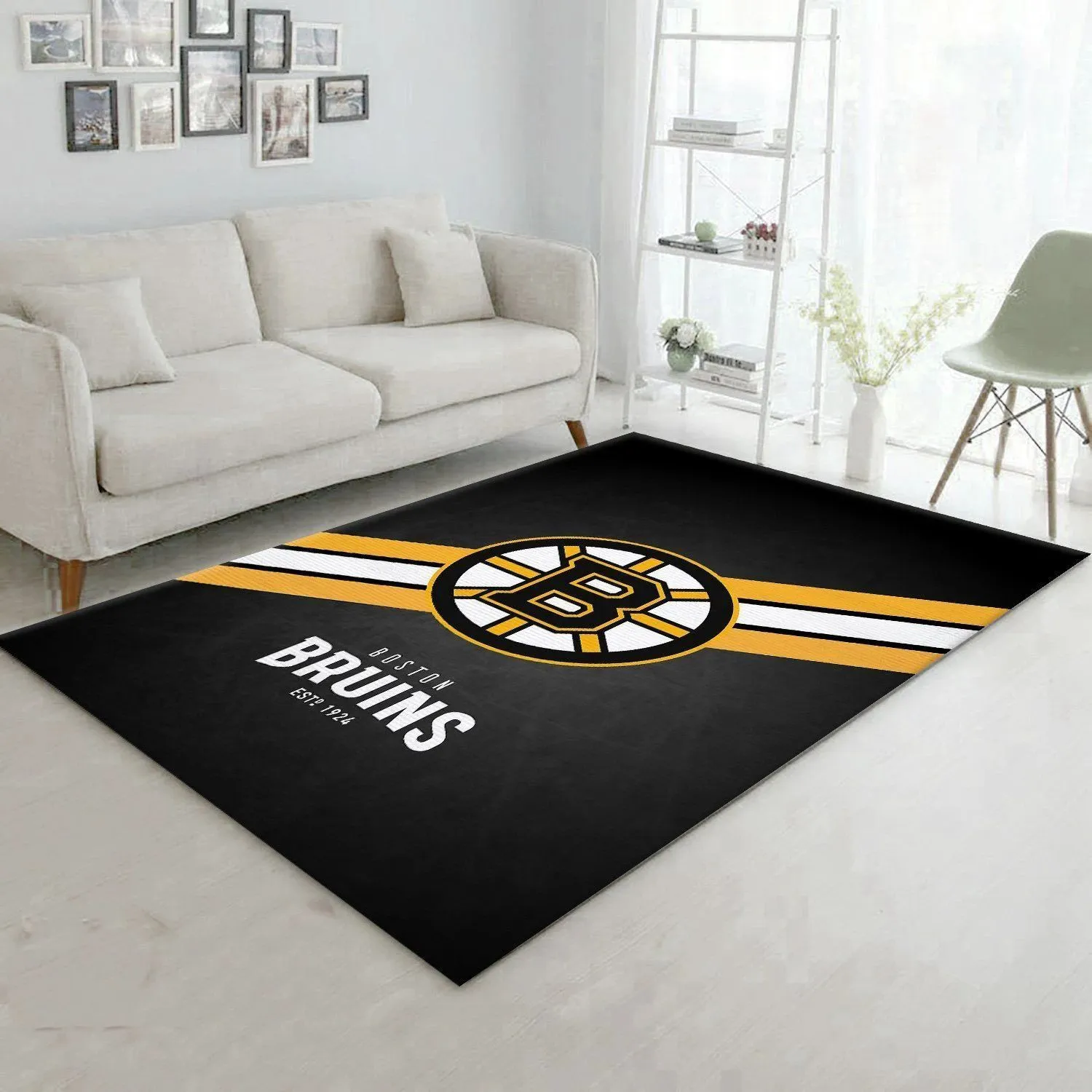 Boston Bruins Logo NHL FN130204 Hockey Area Rug Floor Decor The US Decor Indoor Outdoor Rugs 984WL-8115