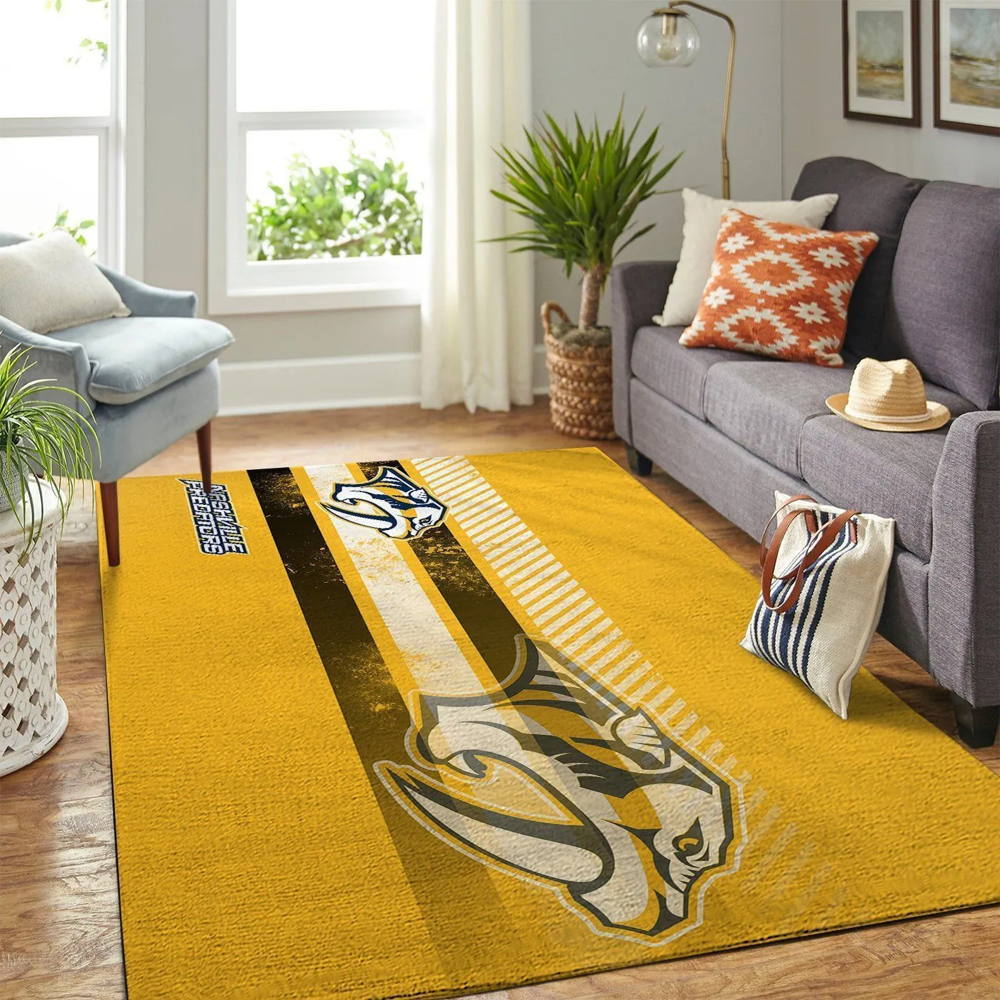 Nashville Predators NHL Team Logo Nice Gift Home Decor Rectangle Area Rug Indoor Outdoor Rugs 960GP-6201