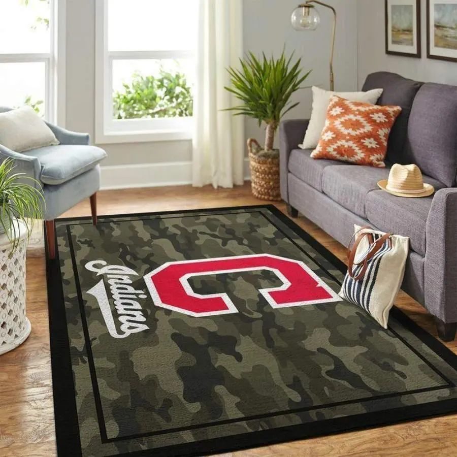MLB Cleveland Indians Baseball Area Rug Living Room Rug Home Decor 827HE-6703