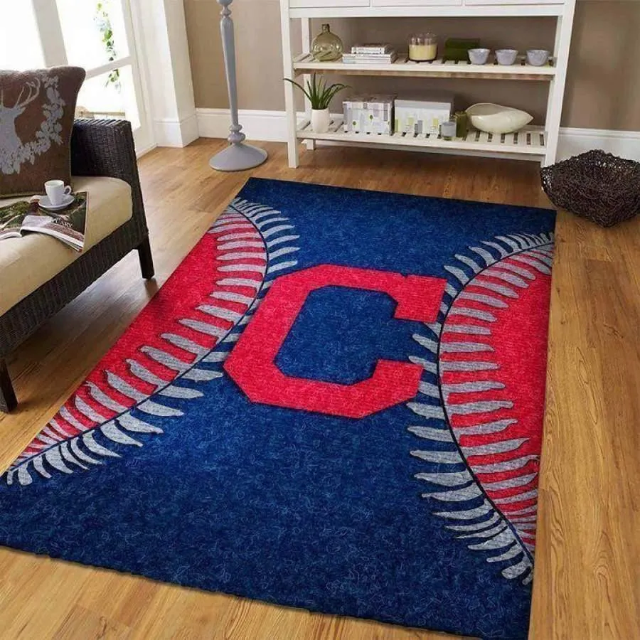 Cleveland Indians MBL Basketball Team Logo Carpet Rug Living Room 532QE-8374