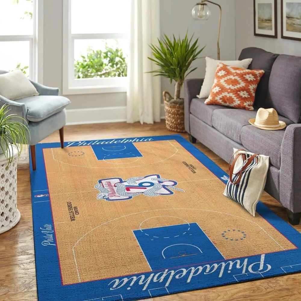 Philadelphia 76Ers Court Nba Carpet Living Room 459LC-5671