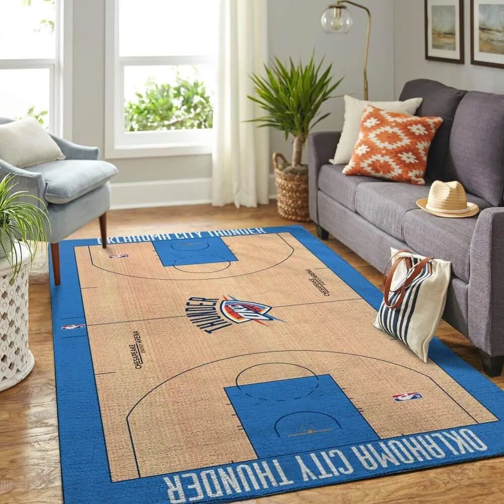 Oklahoma City Thunder Area Rug Nba Carpet Living Room Rug Regtangle 432TV-1678