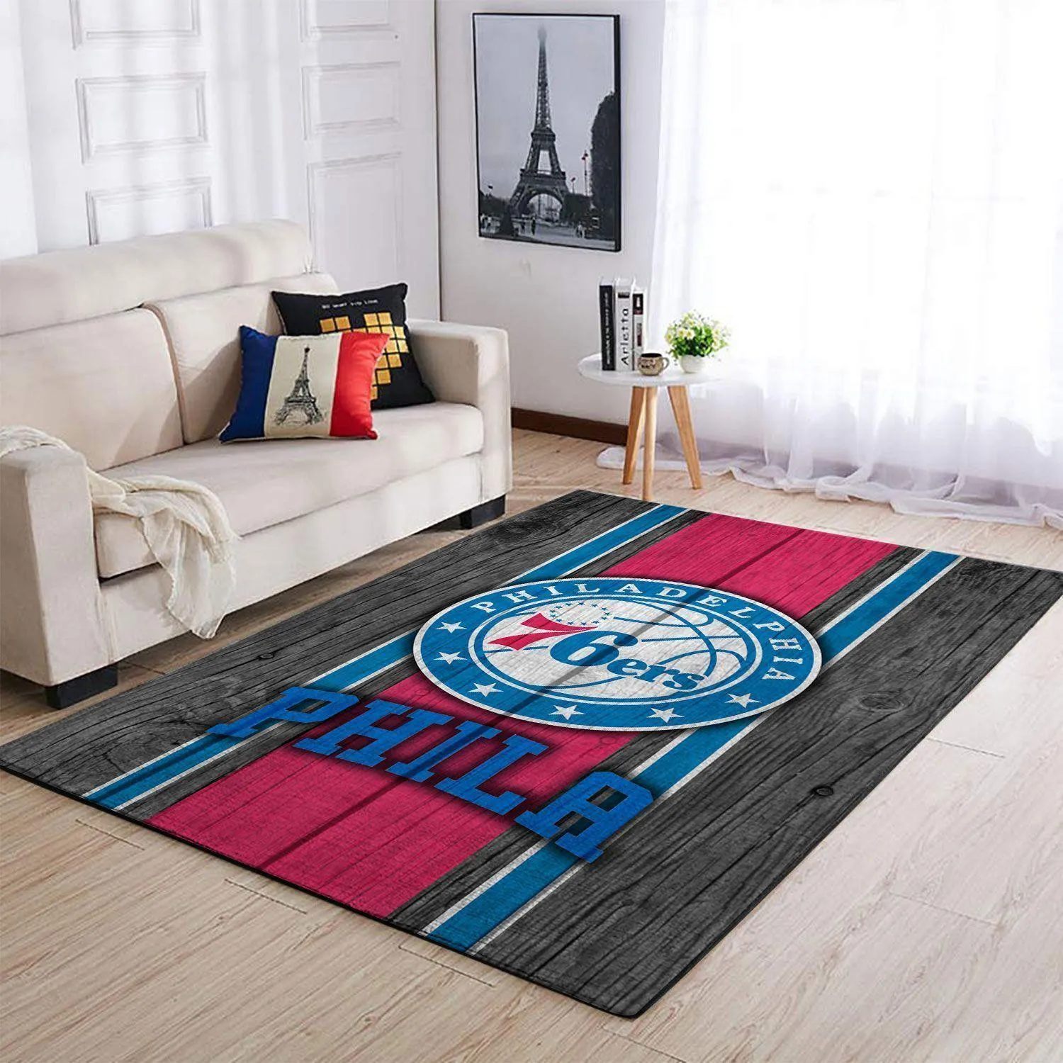 Philadelphia 76Ers Nba Wooden Style Living Room Carpet Rug Regtangle 248JJ-4313