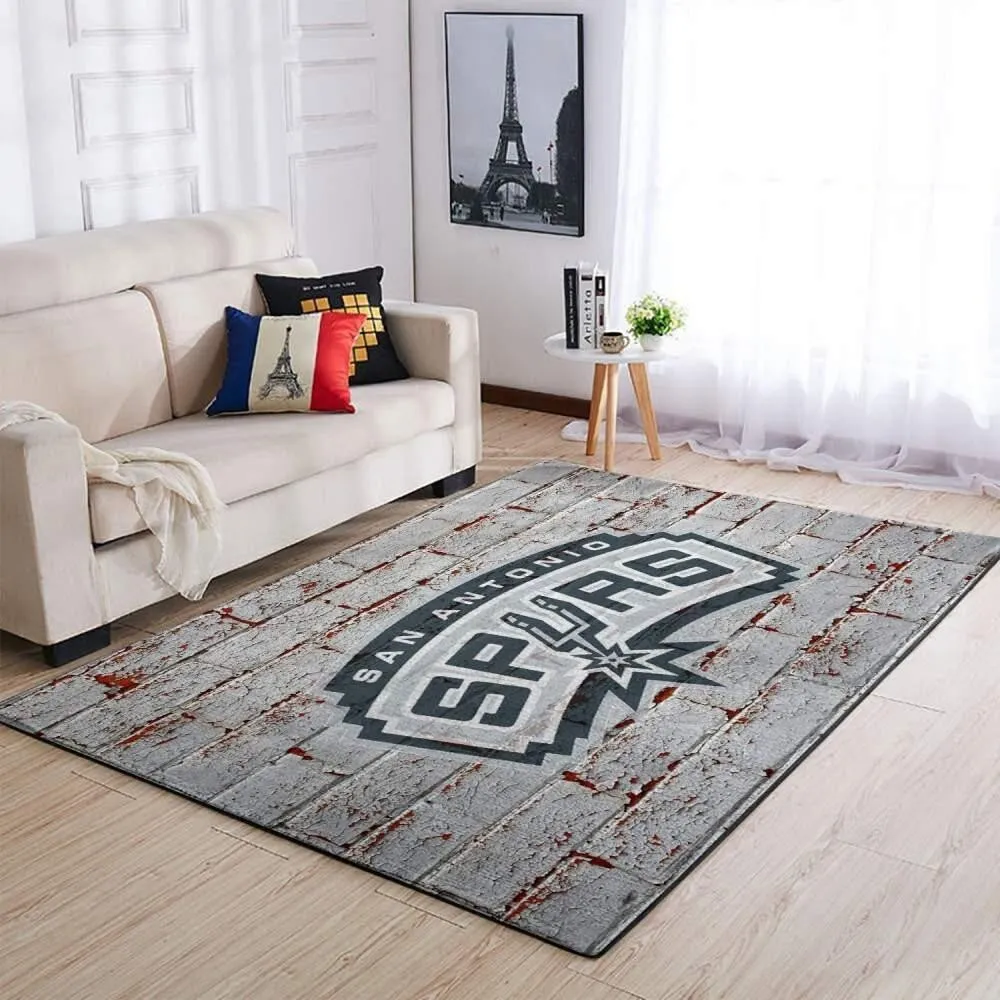 San Antonio Spurs Area Rug NBA Team Logo Living Room Rug Regtangle Carpet 726PN-9358