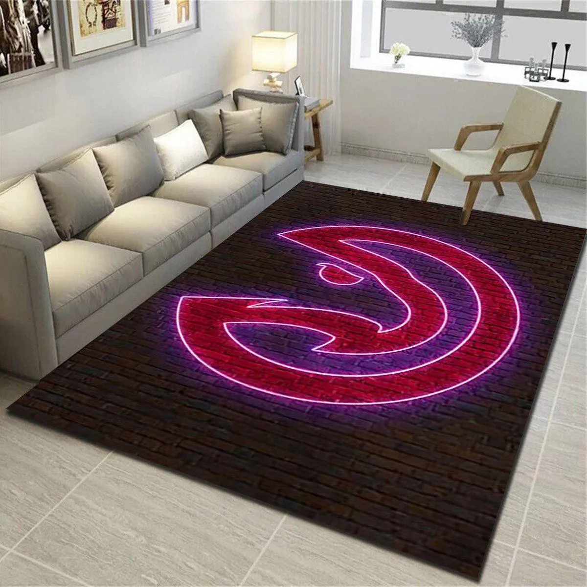 Atlanta Hawks Chargers Area Rug NBA Living Room Bedroom 134GF-4051