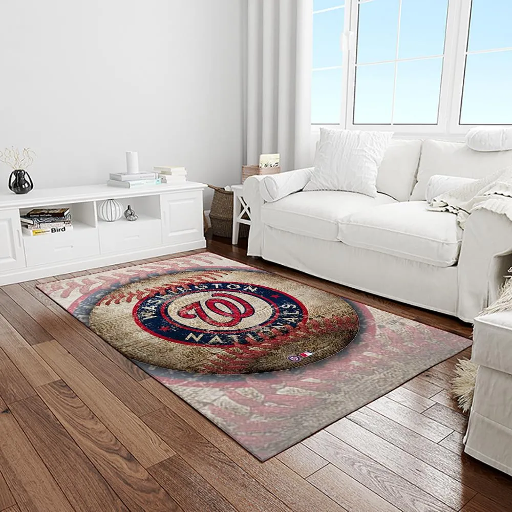 MLB Washington Nationals Baseball Team Logo Rectangle Area Rug 208VC-2819