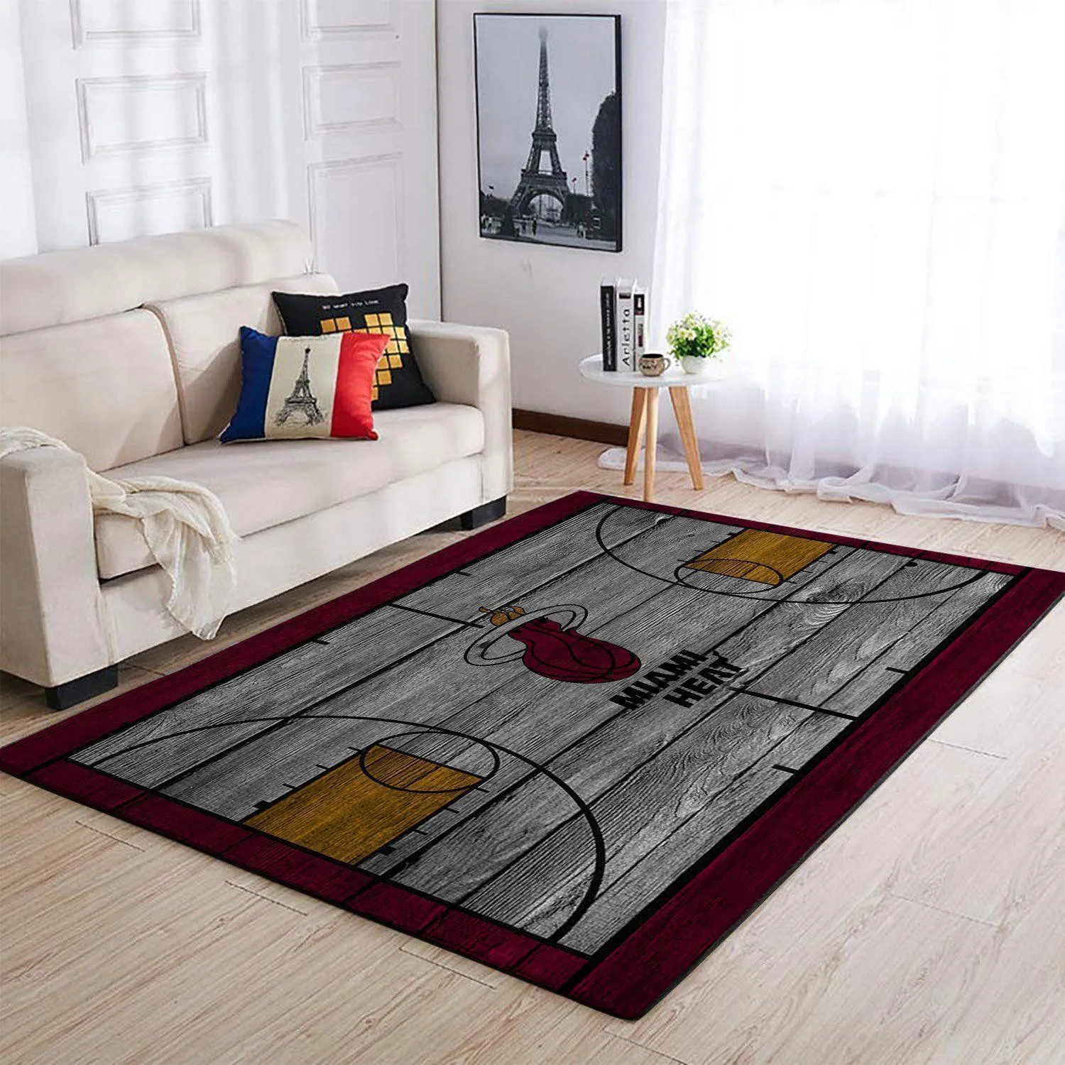 NBA Miami Heat Basketball Area Rug Living Room Rug Team Logo Carpet 601JN-6979