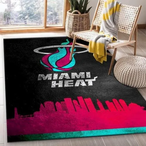 Miami Heat Vice Skyline NBA Team Logo Area Rug Kitchen Rug Us Gift 598VM-9861