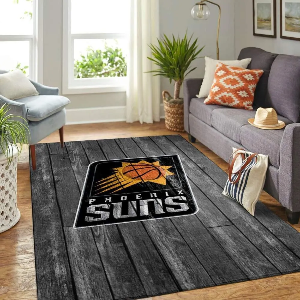 Phoenix Suns Nba Grey Wooden Style Living Room Carpet Rug Regtangle 872QD-8806