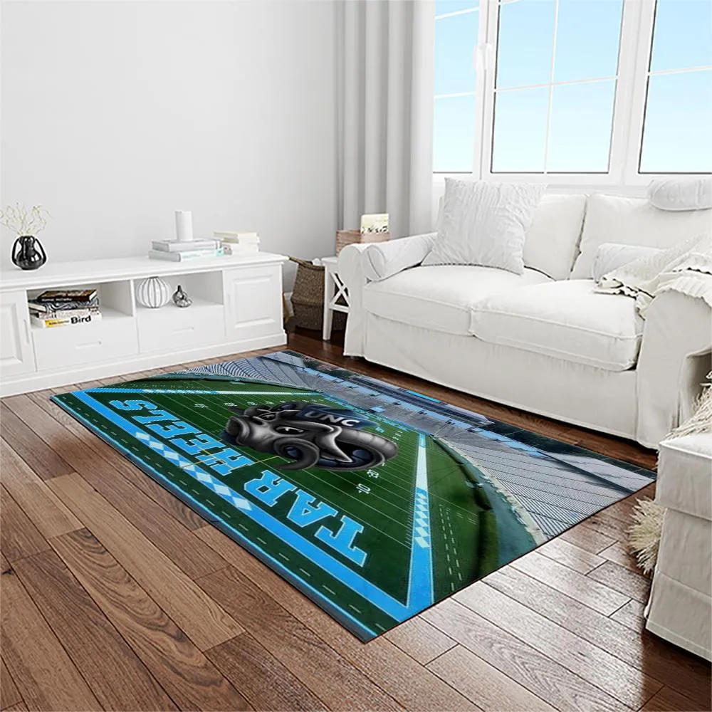 NCAA North Carolina Tar Heels College Sport Basketball And Foolball Team Logo Rectangle Area Rug 340BF-3854