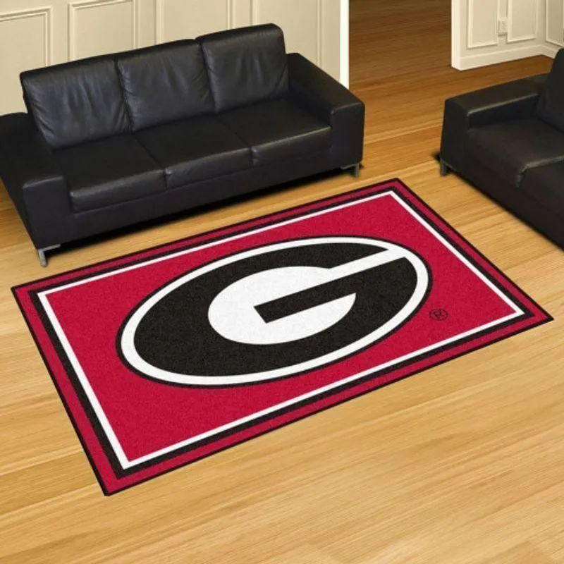 NCAA Georgia Bulldogs Area Rug Football Living Room Regtangle Carpet V6685 978XX-6084
