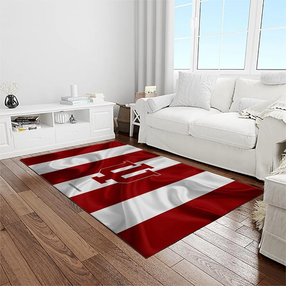 NCAA Indiana Hoosiers College Sport Basketball And Foolball Team Logo Rectangle Area Rug 512BG-7436