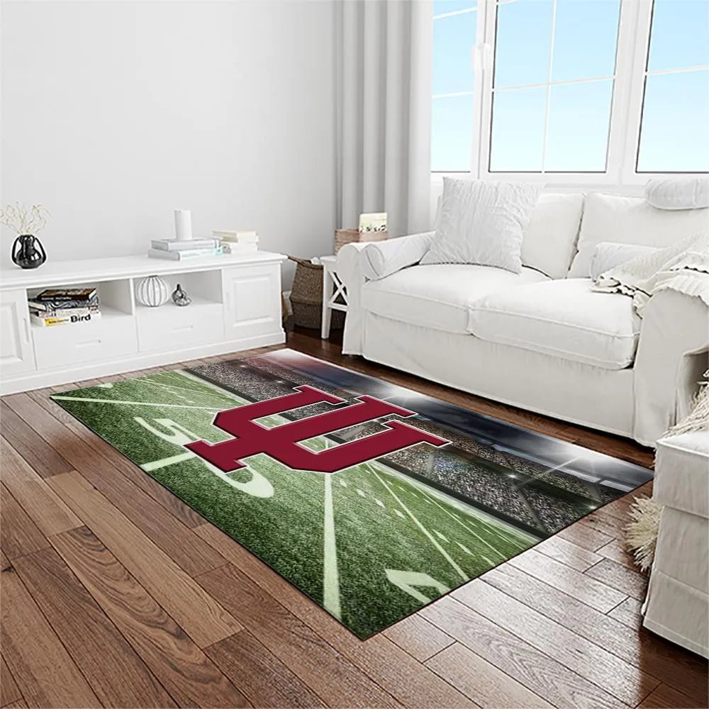NCAA Indiana Hoosiers College Sport Basketball And Foolball Team Logo Rectangle Area Rug 459OP-5293