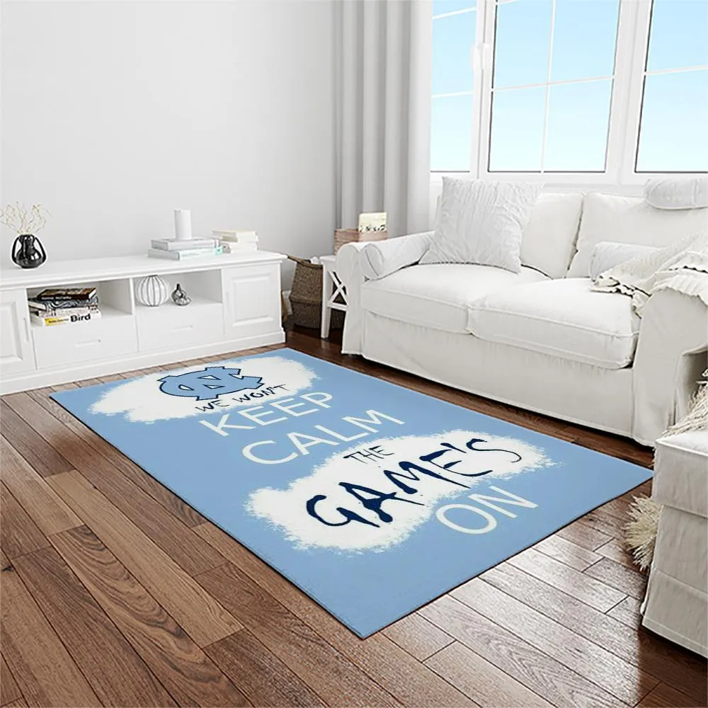 NCAA North Carolina Tar Heels College Sport Basketball And Foolball Team Logo Rectangle Area Rug 581LA-8761