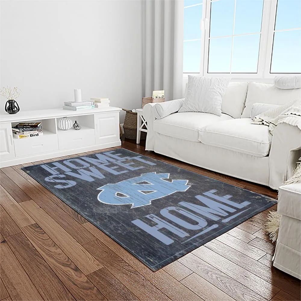 NCAA North Carolina Tar Heels College Sport Basketball And Foolball Team Logo Rectangle Area Rug 779RC-1865