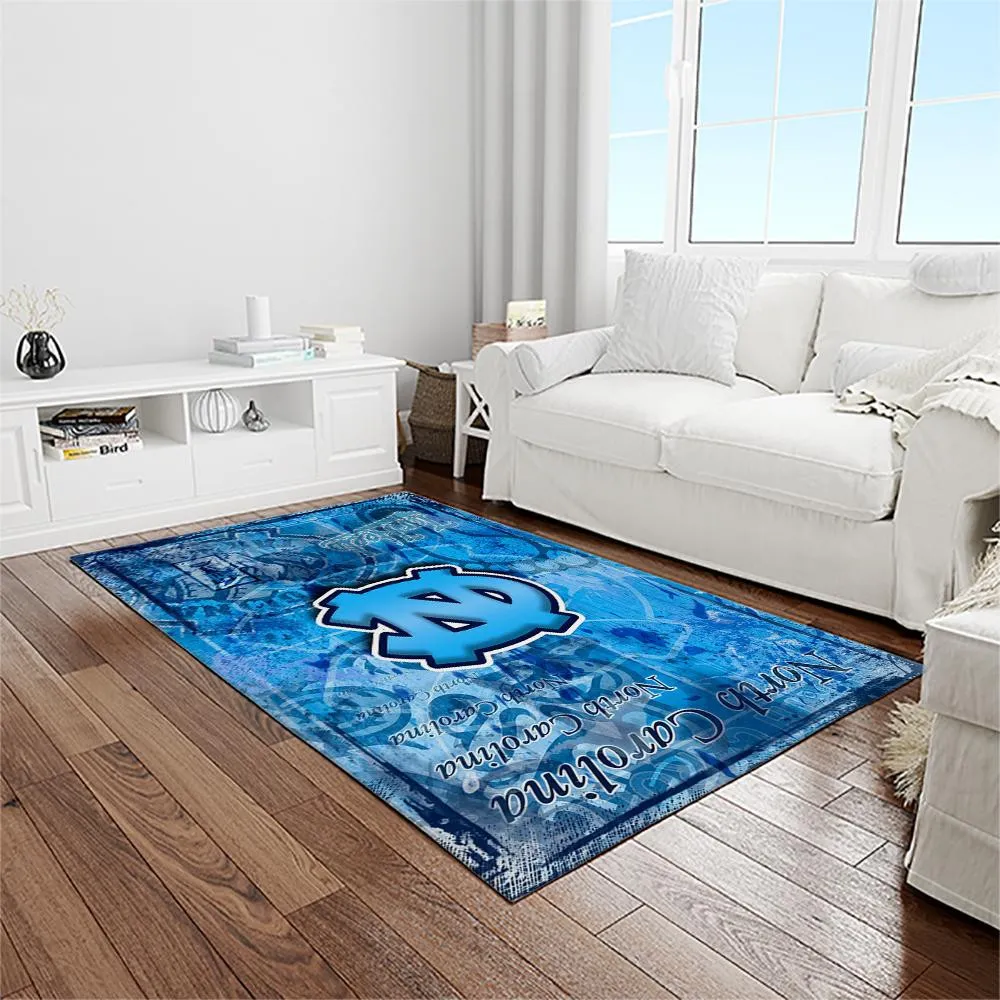 NCAA North Carolina Tar Heels College Sport Basketball And Foolball Team Logo Rectangle Area Rug 320MO-5247