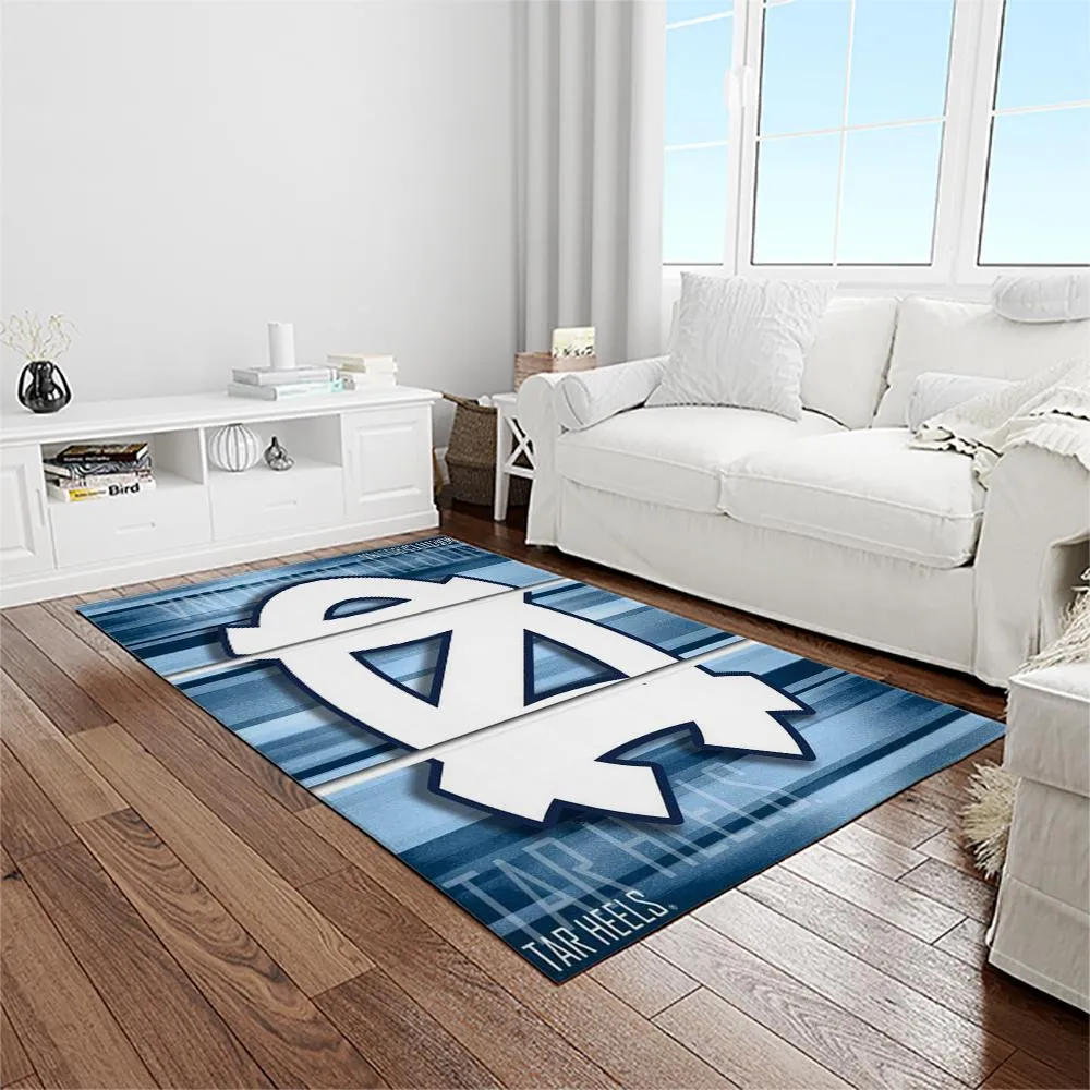 NCAA North Carolina Tar Heels College Sport Basketball And Foolball Team Logo Rectangle Area Rug 857CM-2136