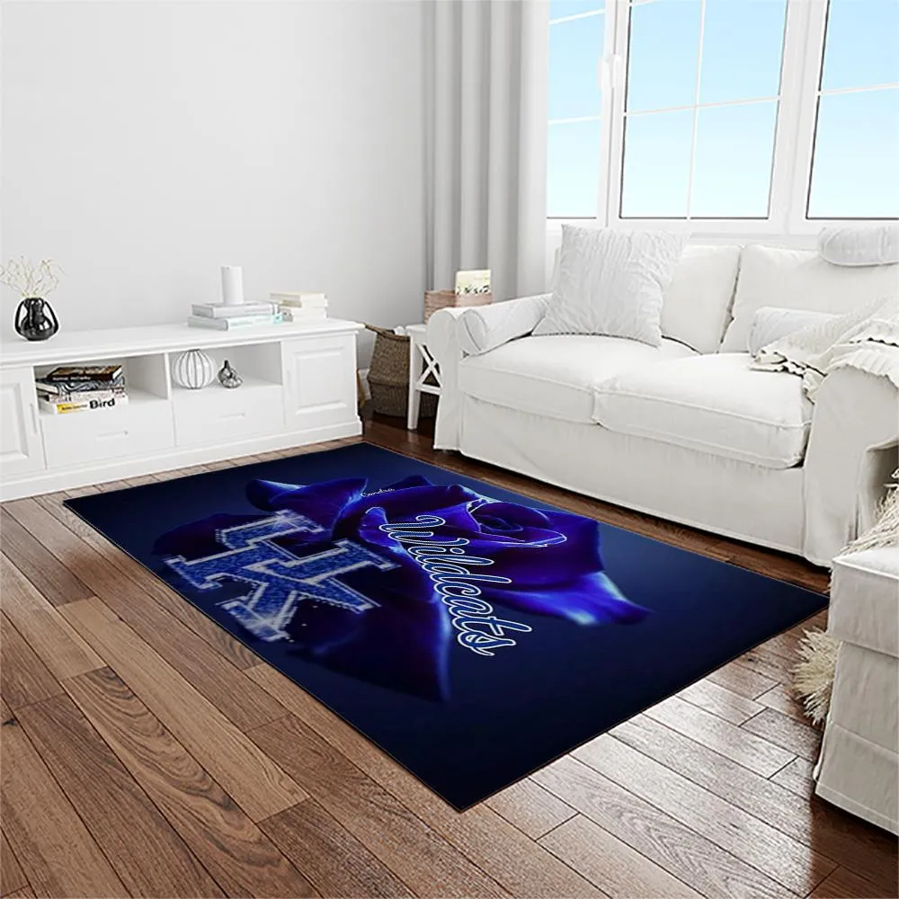 NCAA Kentucky Wildcats College Sport Basketball And Foolball Team Logo Rectangle Area Rug 266ZI-3433
