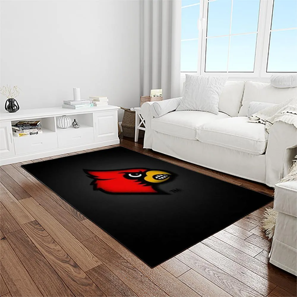 NCAA Louisville Cardinals College Sport Basketball And Foolball Team Logo Rectangle Area Rug 878YC-6949