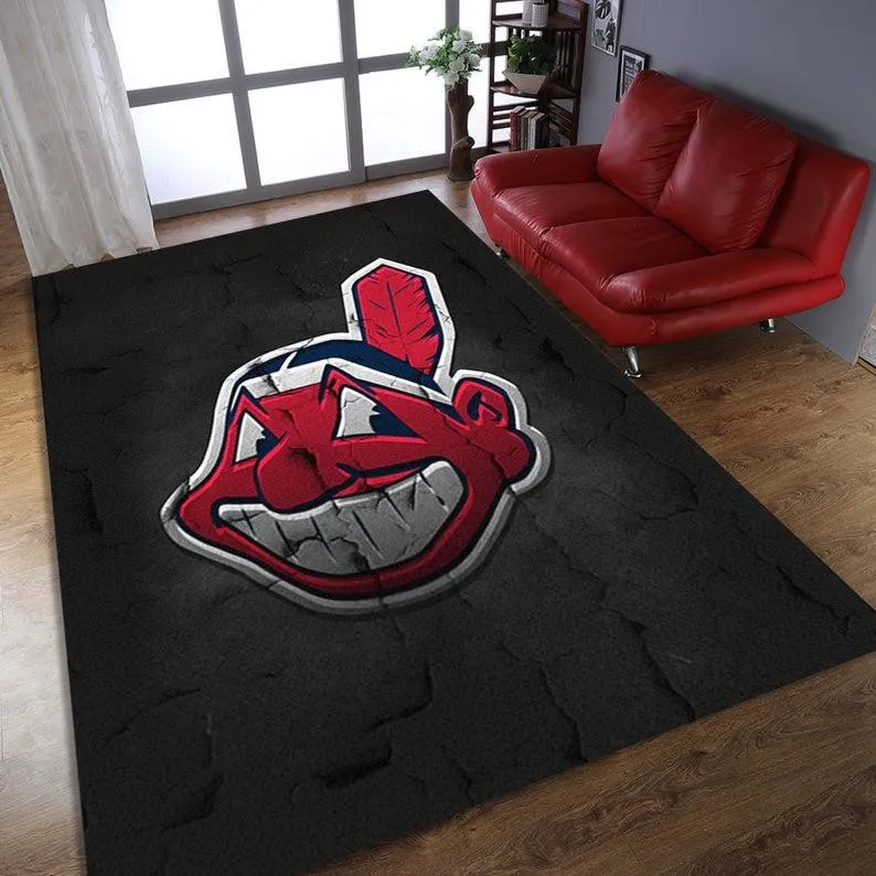 MLB Cleveland Indians Baseball Team Area Rug Living Room Home Decor 800EL-4997
