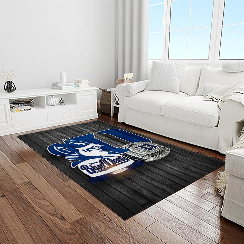 NCAA Duke Blue Devils College Sport Basketball And Foolball Team Logo Rectangle Area Rug 620JK-4730