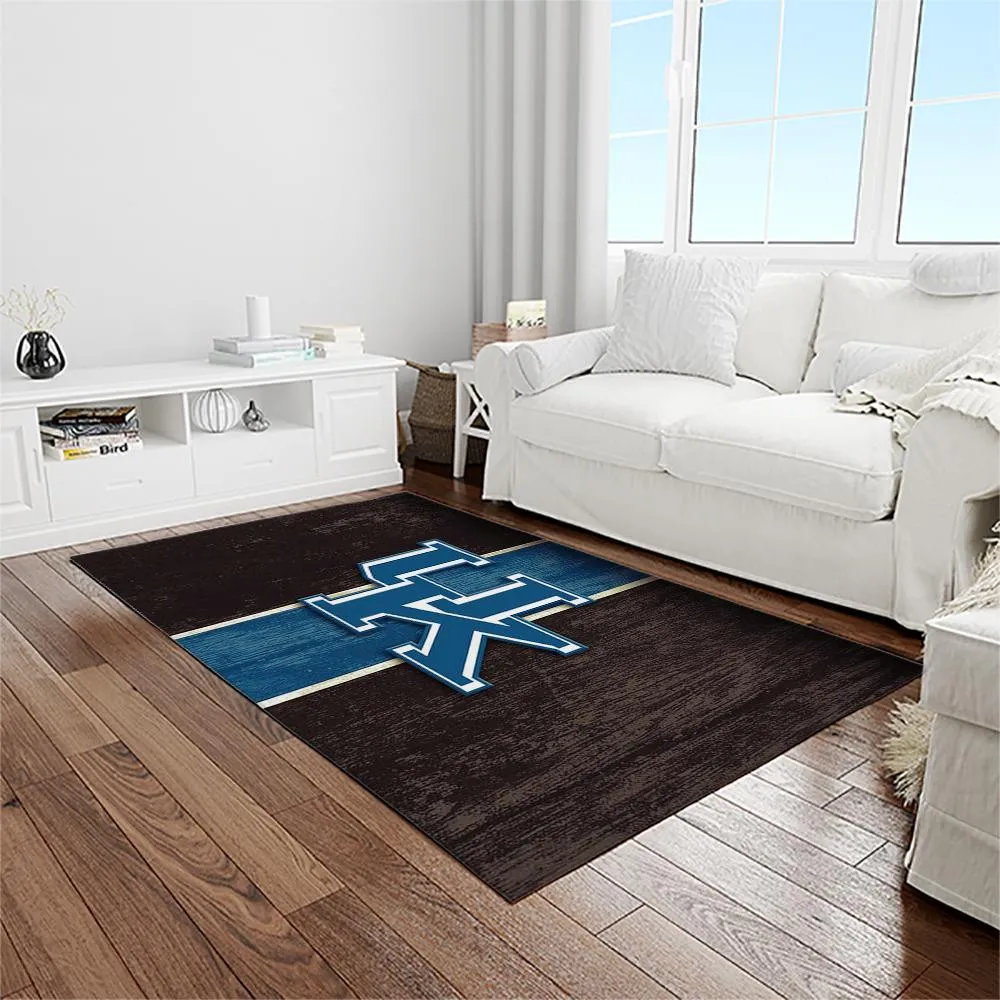 NCAA Kentucky Wildcats College Sport Basketball And Foolball Team Logo Rectangle Area Rug 267EF-7190
