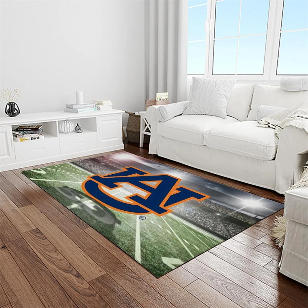 NCAA Auburn Tigers College Sport Basketball And Foolball Team Logo Rectangle Area Rug 877YR-7513