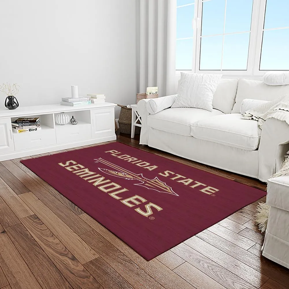 NCAA Florida State Seminoles Sport Basketball And Foolball Team Logo Rectangle Area Rug 163ST-3710
