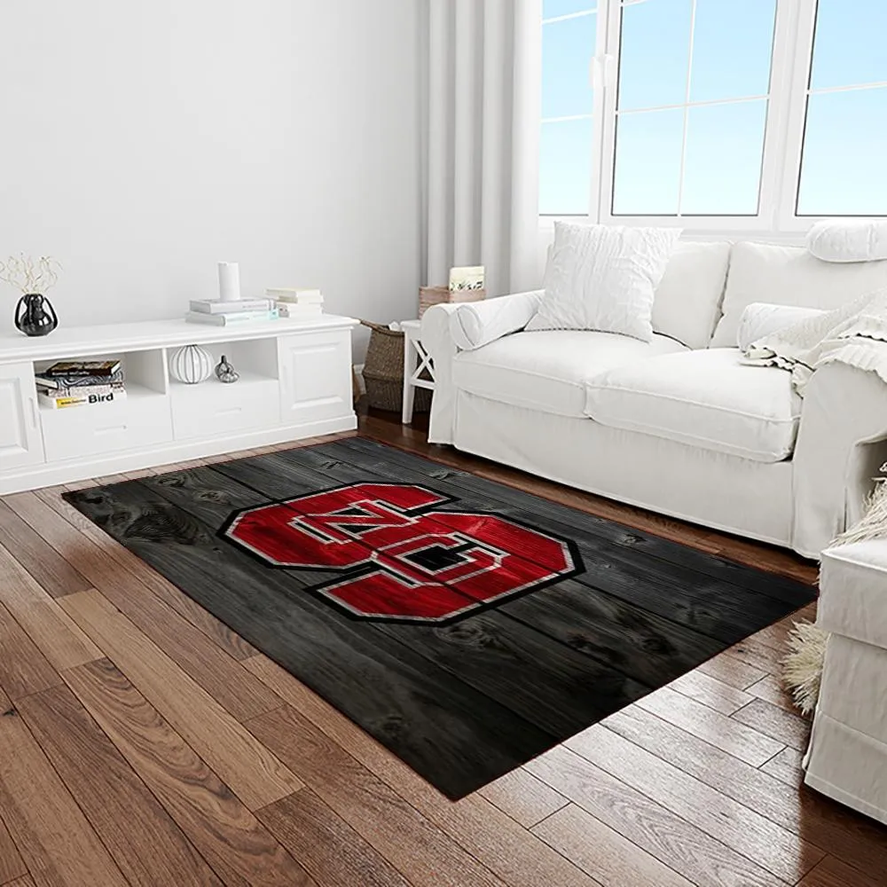 NCAA NC State Wolfpack Sport Basketball And Foolball Team Logo Rectangle Area Rug 285CP-2176