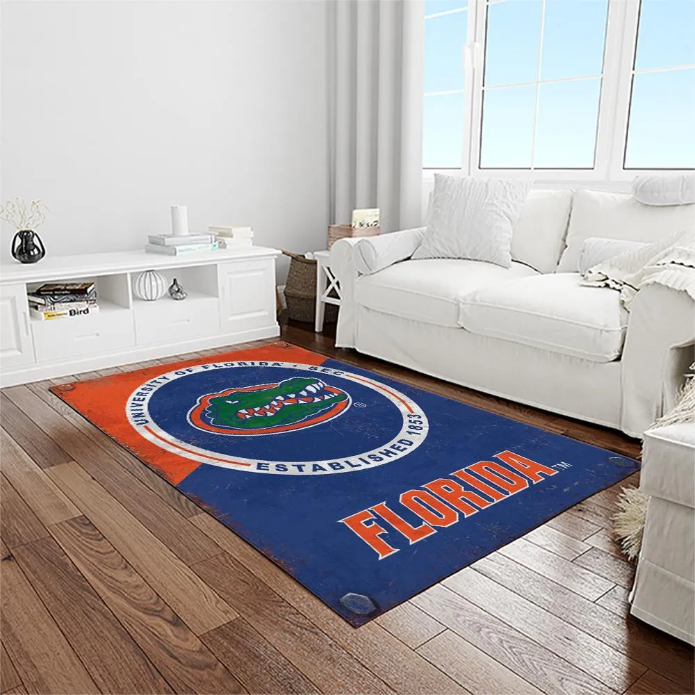 NCAA Florida Gators College Sport Basketball And Foolball Team Logo Rectangle Area Rug 227IU-4014