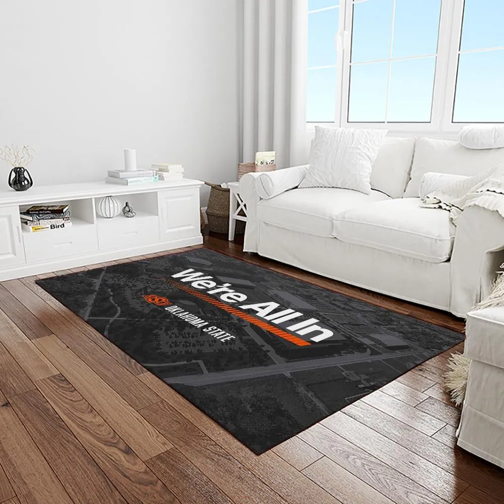 NCAA Oklahoma State Cowboys Sport Basketball And Foolball Team Logo Rectangle Area Rug 585TD-1279
