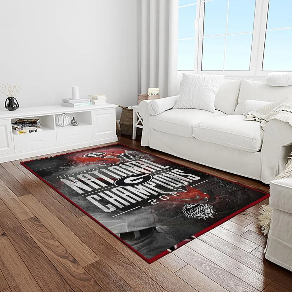 NCAA Georgia Bulldogs College Sport Basketball And Foolball Team Logo Rectangle Area Rug 285CL-4482