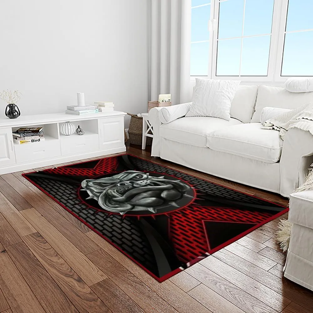 NCAA Georgia Bulldogs College Sport Basketball And Foolball Team Logo Rectangle Area Rug 692BL-3875