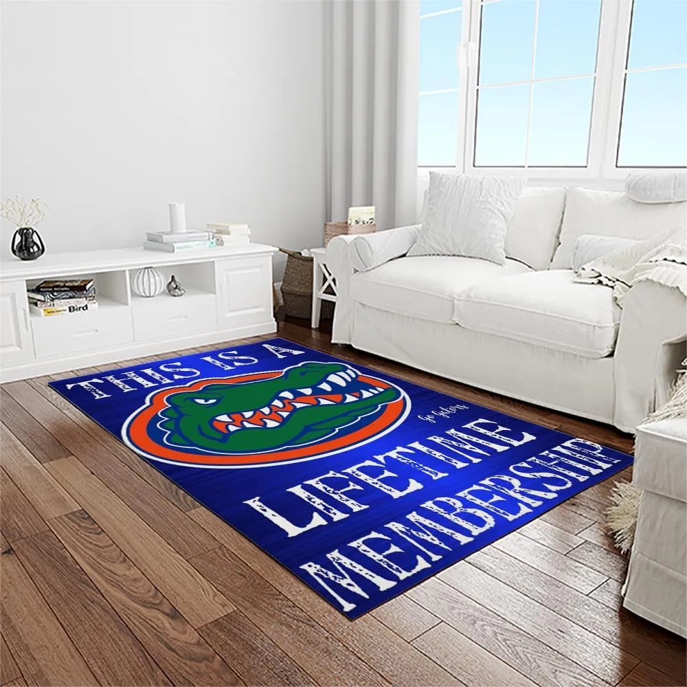 NCAA Florida Gators College Sport Basketball And Foolball Team Logo Rectangle Area Rug 438DG-4316