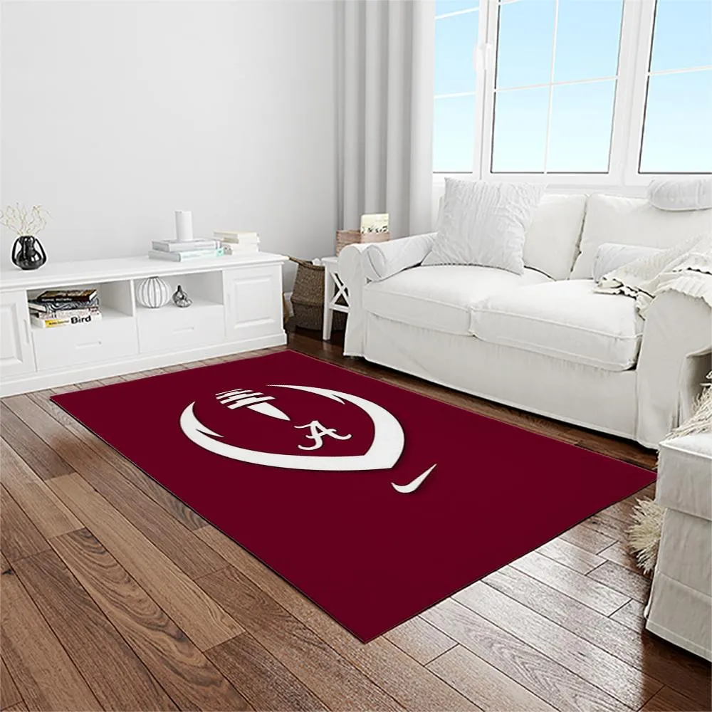 NCAA Alabama Crimson Tide College Sport Basketball And Foolball Team Logo Rectangle Area Rug 324WL-3309