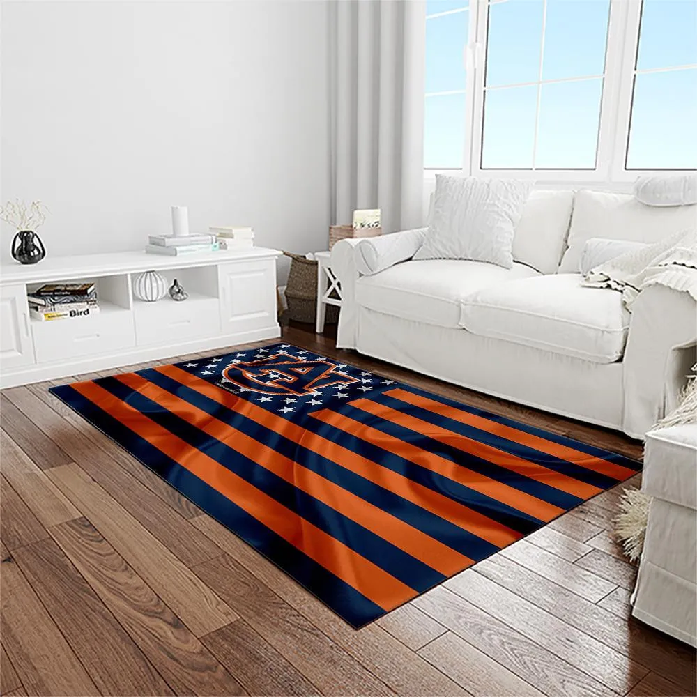 NCAA Auburn Tigers College Sport Basketball And Foolball Team Logo Rectangle Area Rug 123NW-7591